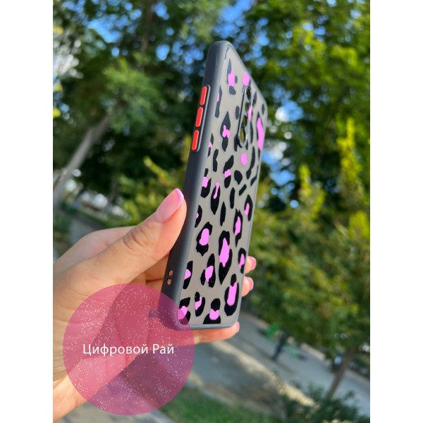 Чехол для Xiaomi Redmi 9 леопард розовый