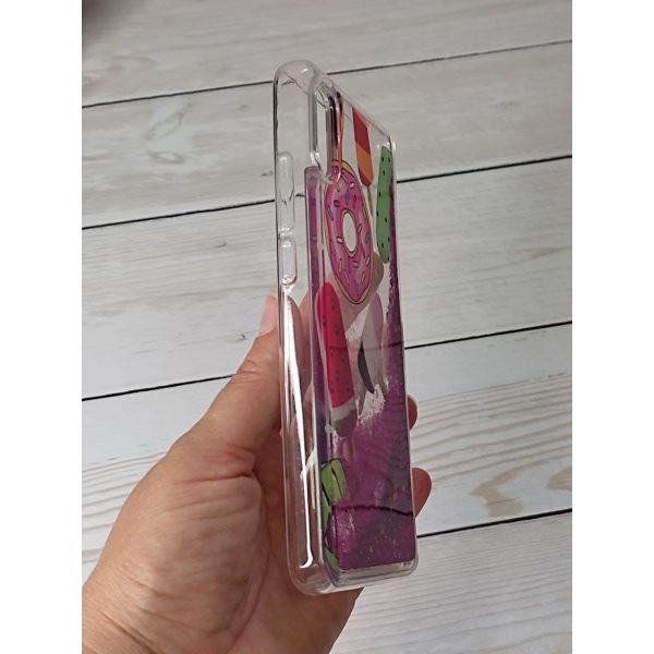 Чехол для Xiaomi Redmi 9A переливашка морожено пончики фиолетовые блестки