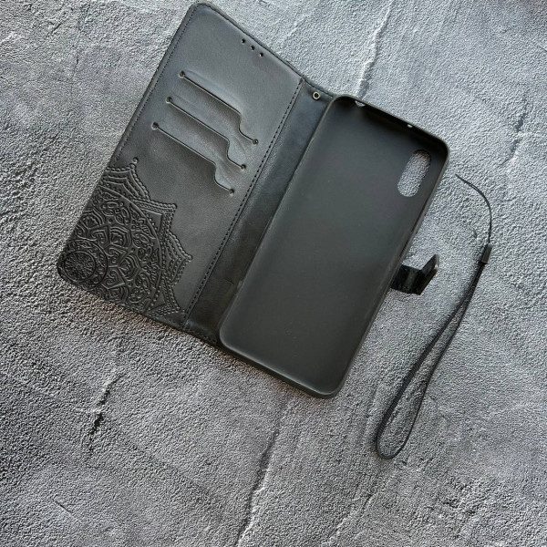 Чехол-книга для Xiaomi Redmi 9A мехенди черный