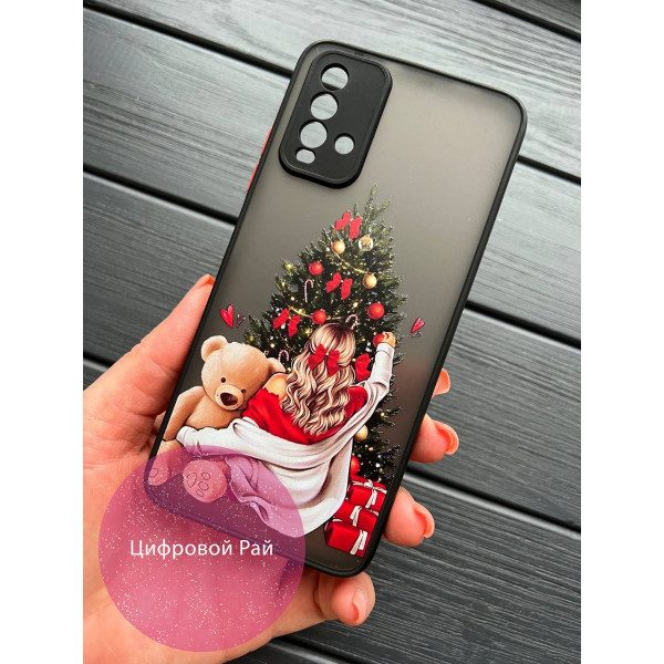 Чохол для Xiaomi Redmi 9T дівчинка біля ялинки