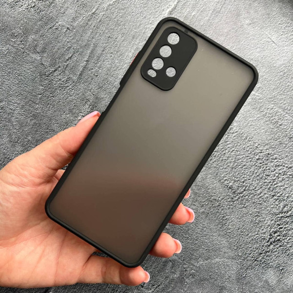 Чохол для Xiaomi Redmi 9T з захистом камери матовий пластик без дизайну з чорним бортиком