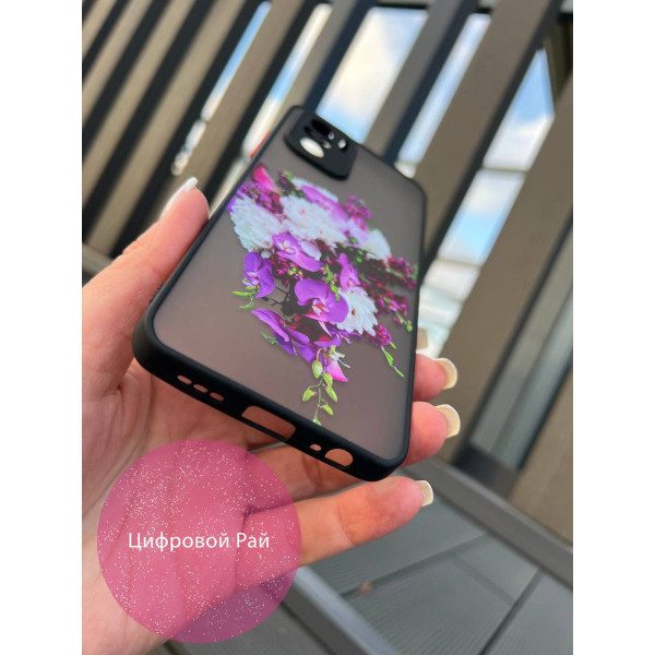 Чехол для Xiaomi Redmi Note 10 4G / Note 10s / Xiaomi Poco M5s фиолетовые орхидеи