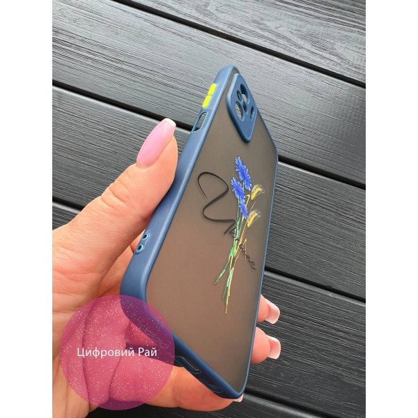 Чехол для Xiaomi Redmi Note 10 4G / Note 10s / Xiaomi Poco M5s патриотический с волошкой синий бортик