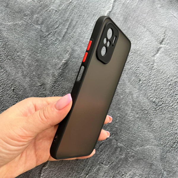 Чохол для Xiaomi Redmi Note 10 4G / Note 10s / Xiaomi Poco M5s з захистом камери матовий пластик без дизайну з чорним бортиком