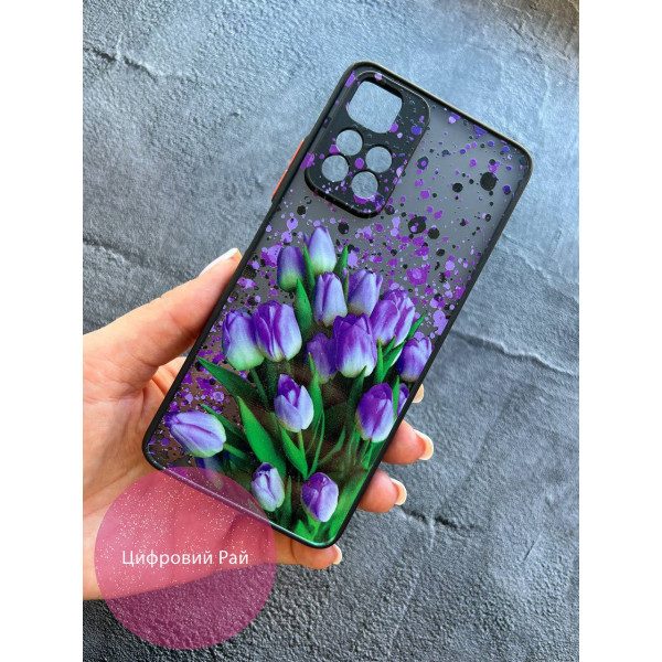 Чохол для Xiaomi Redmi Note 11 Pro Plus 5G фіолетові тюльпани