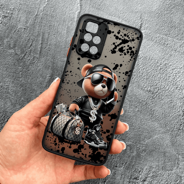 Чeхол для Xiaomi Redmi Note 11 Pro Plus 5G с защитой камеры с мишкой Тедди