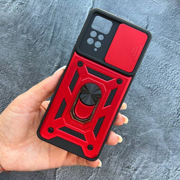 Чохол для Xiaomi Redmi Note 11 Pro / Redmi Note 12 Pro 4G протиударний зі шторкою на камеру та кільцем-тримачем
