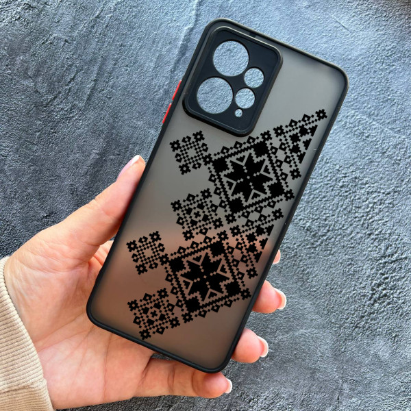 Чохол для Xiaomi Redmi Note 12 4G вишиванка чорна українська