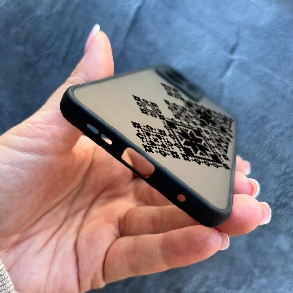 Чохол для Xiaomi Redmi Note 12 4G вишиванка чорна українська