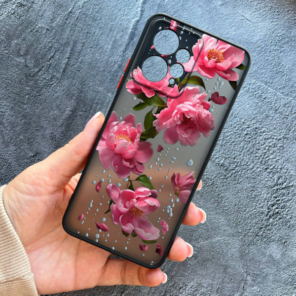 Чохол для Xiaomi Redmi Note 12 4G півонії з дощем