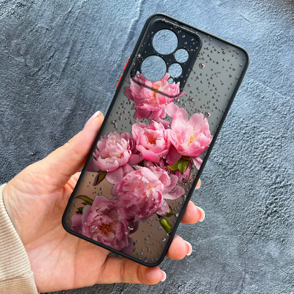 Чохол для Xiaomi Redmi Note 12 4G півонії з краплями