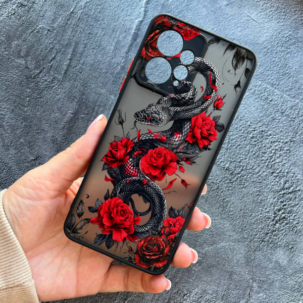 Чохол для Xiaomi Redmi Note 12 4G змія у квітах