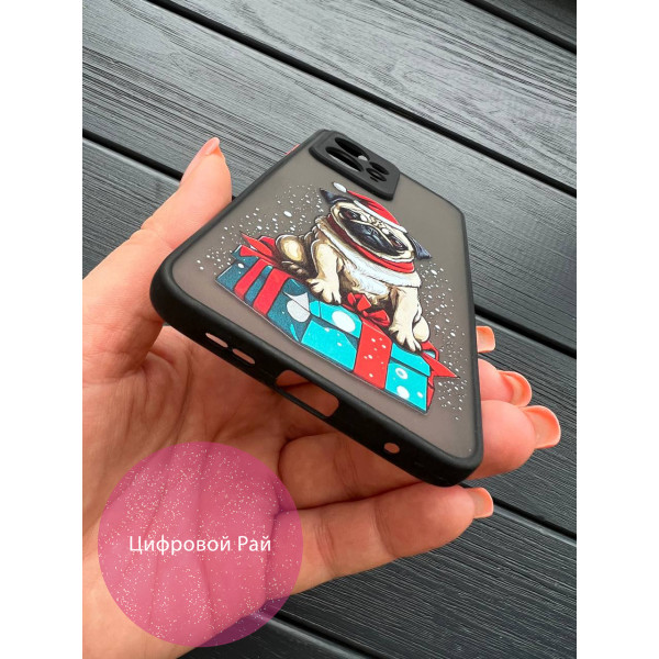 Чохол для Xiaomi Redmi Note 12 4G новорічний з собачкою