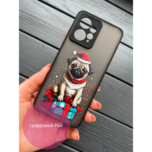 Чохол для Xiaomi Redmi Note 12 4G новорічний з собачкою