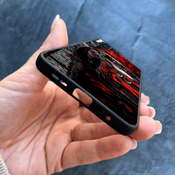 Чехол для Xiaomi Redmi Note 12 4G с защитой камеры с принтом машины