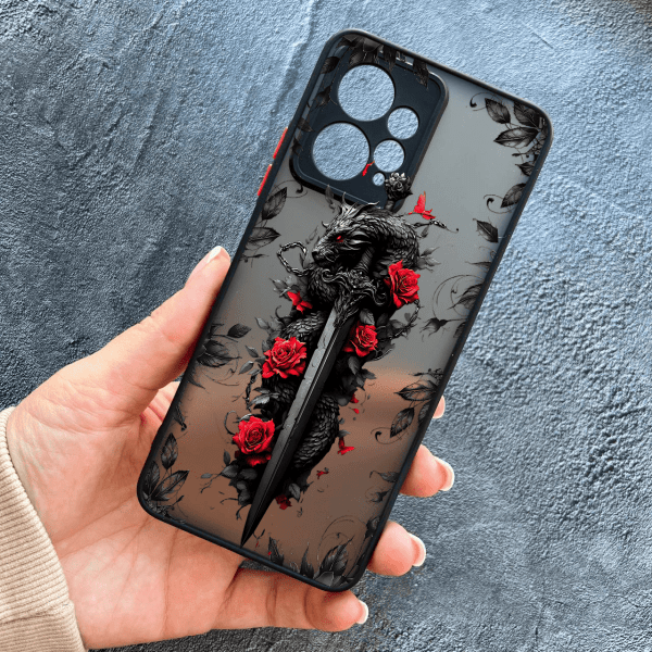 Чохол для Xiaomi Redmi Note 12 4G з захистом камери дракон з мечем