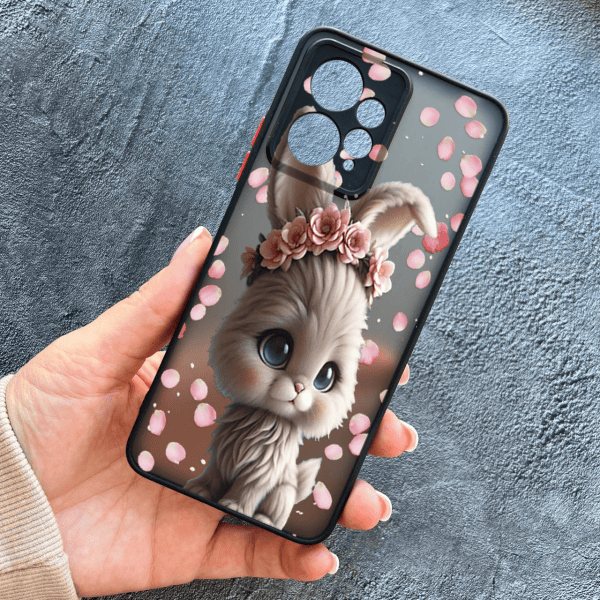 Чохол для Xiaomi Redmi Note 12 4G з захистом камери з зайчиком в пелюстках