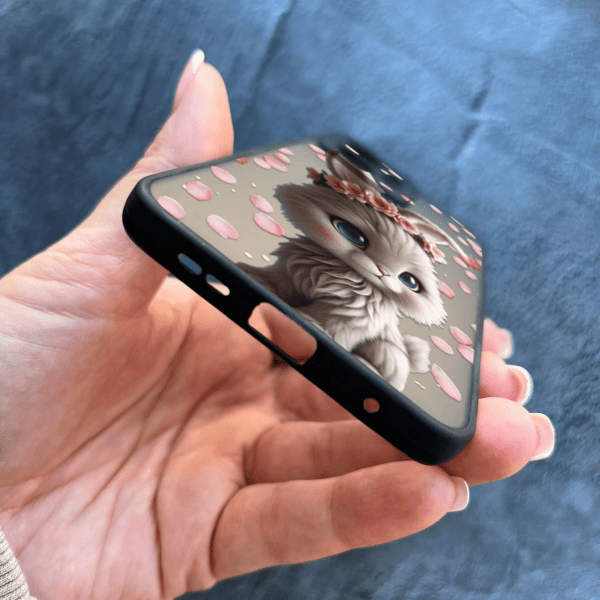 Чехол для Xiaomi Redmi Note 12 4G с защитой камеры с зайкой в ​​лепестках