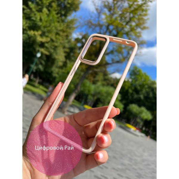 Чохол для Xiaomi Redmi Note 11 Pro / Redmi Note 12 Pro 4G чохол з персиковим бортиком та золотою обводкою