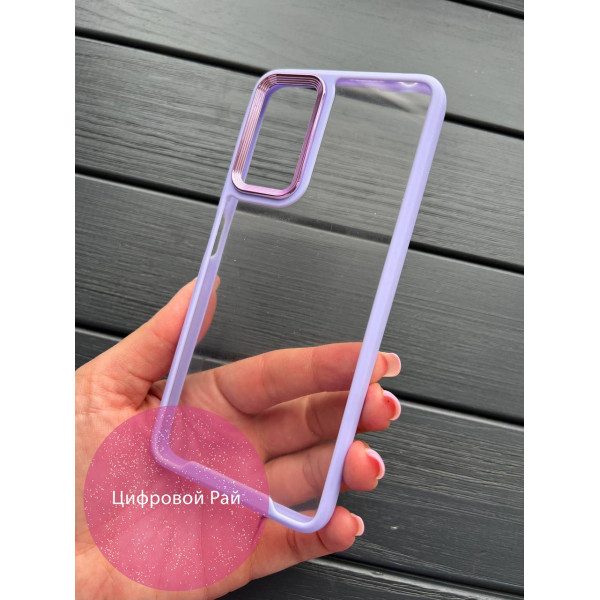 Чохол з лавандовим бортиком та металевою обводкою по камері/Xiaomi Redmi Note 12 Pro 4G