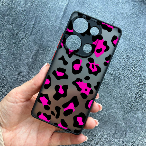 Чохол для Xiaomi Redmi Note 13 Pro 4G / Poco M6 Pro 4G / Xiaomi Redmi Note 14S з захистом камери леопард рожевий