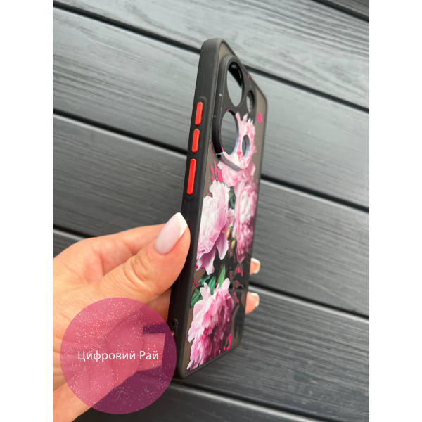 Чохол для Xiaomi Redmi Note 13 Pro 4G / Poco M6 Pro 4G / Xiaomi Redmi Note 14S з захистом камери рожеві півонії 