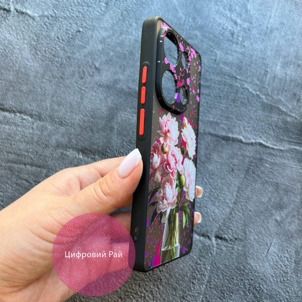 Чохол для Xiaomi Redmi Note 13 Pro 4G / Poco M6 Pro 4G / Xiaomi Redmi Note 14S з захистом камери букет півоній 