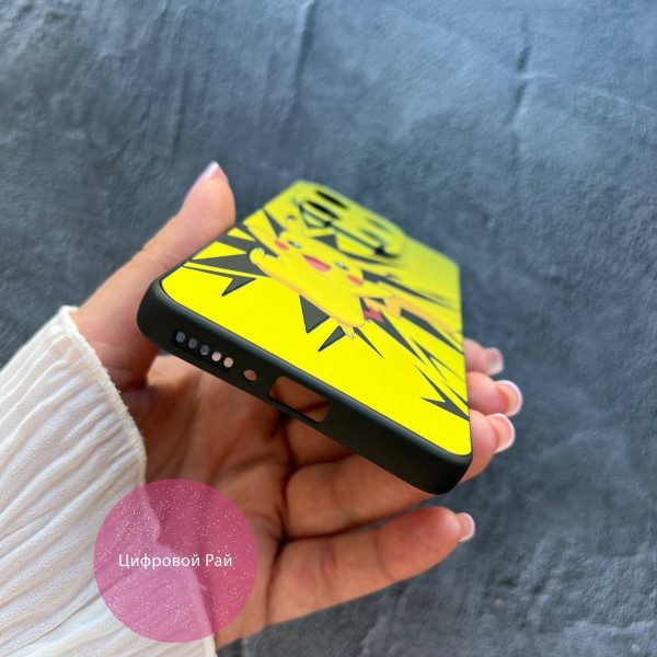 Чохол для Xiaomi Redmi Note 13 4G чорний силіконовий чохол з пікачу