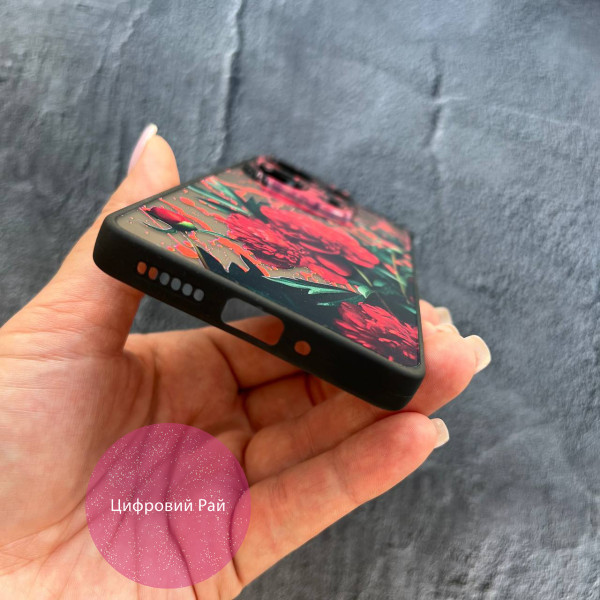 Чохол для Xiaomi Redmi Note 13 Pro 4G / Poco M6 Pro 4G / Xiaomi Redmi Note 14S з захистом камери червоні півонії 