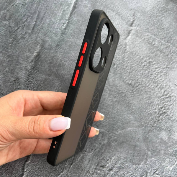 Чохол для Xiaomi Redmi Note 13 Pro 4G / Poco M6 Pro 4G / Xiaomi Redmi Note 14S з захистом камери чорна вишиванка Київщина 