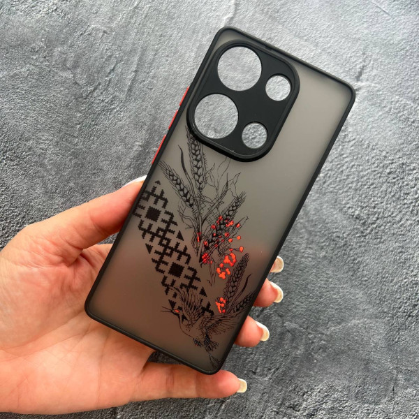Чохол для Xiaomi Redmi Note 13 Pro 4G / Poco M6 Pro 4G / Xiaomi Redmi Note 14S з захистом камери вишиванка з лелекою