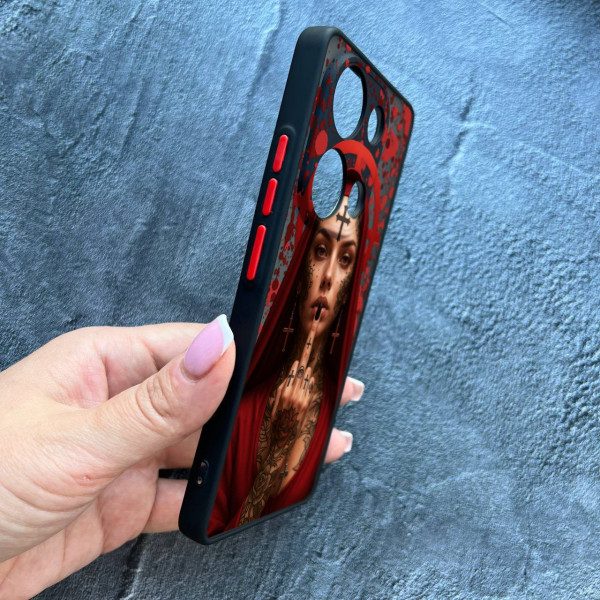 Чехол для Xiaomi Redmi Note 13 Pro 4G / Poco M6 Pro 4G / Xiaomi Redmi Note 14S с защитой камеры Монашка бунтарка