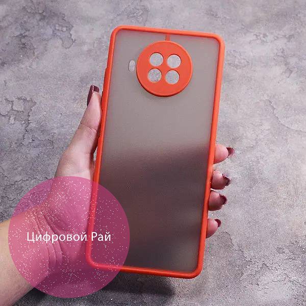 Чехол для Xiaomi Mi 10T Lite / Redmi Note 9 Pro 5G / Mi 10i 5G матовый пластик с красным бортиком