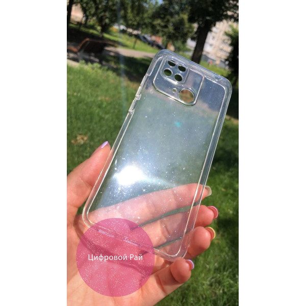 Прозрачный силикон с легкой блесткой/Xiaomi Redmi 10c