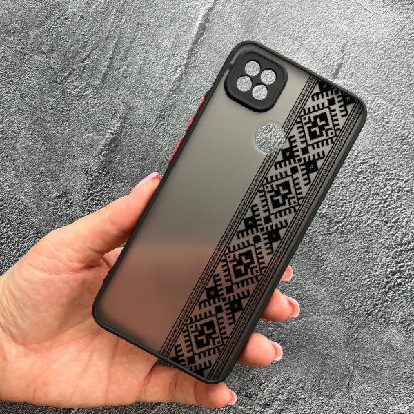 Чохол для Xiaomi Redmi 10A / Redmi 9C з захистом камери з вишиванкою чорна оригінальна