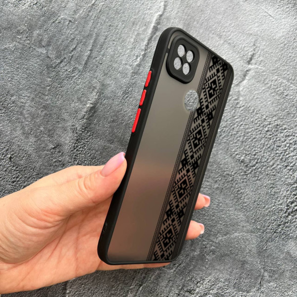 Чохол для Xiaomi Redmi 10A / Redmi 9C з захистом камери з вишиванкою чорна оригінальна