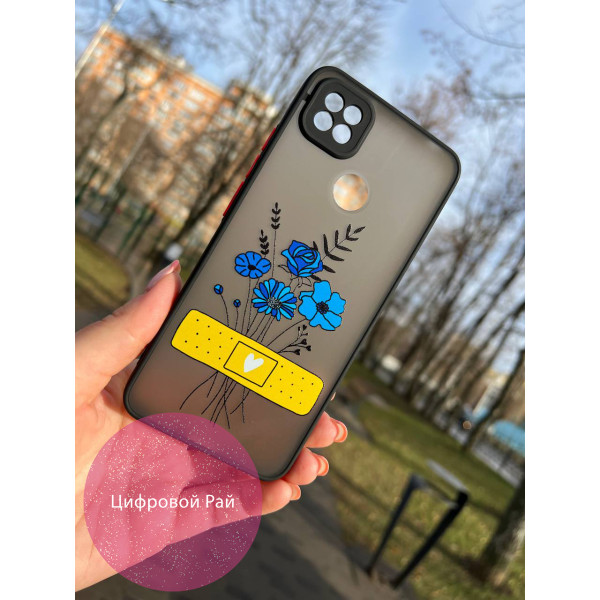 Чохол для Xiaomi Redmi 10A / Redmi 9C патріотичні квіти та пластир