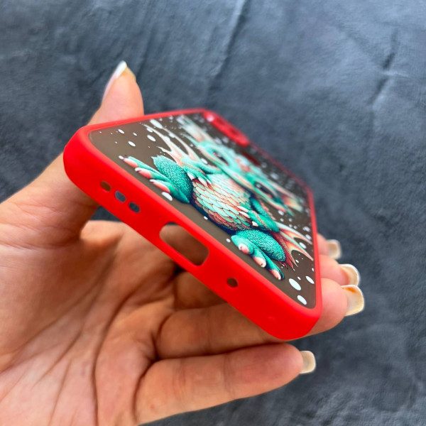 Чохол для Xiaomi Redmi 10A / Redmi 9C дракончик червоний бортик