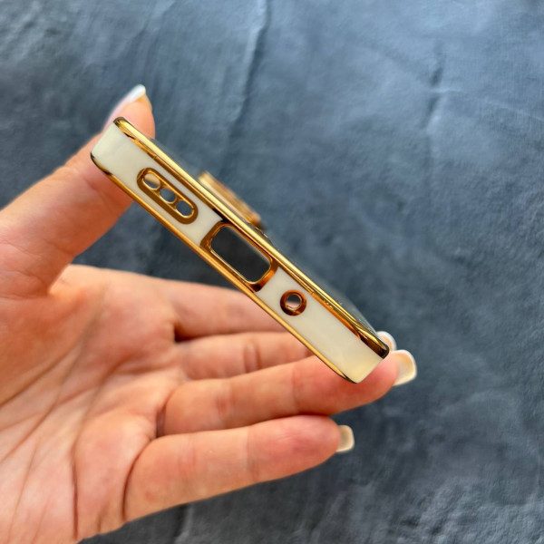 Чехол для Xiaomi Redmi 10A / Redmi 9C прозрачный чехол с белым бортиком и золотой обводкой