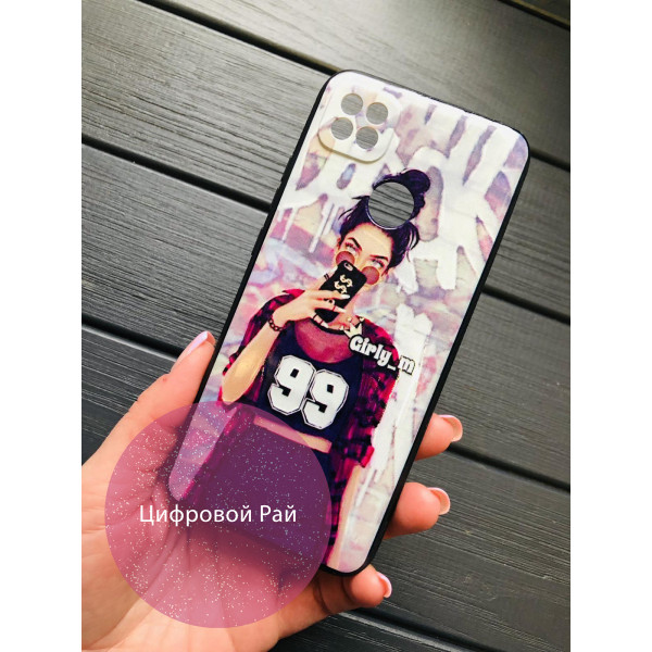 Чохол для Xiaomi Redmi 10A / Redmi 9C дівчина у сорочці в клітинку