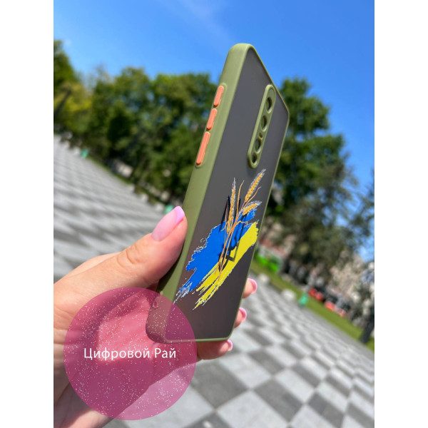 Чехол для Xiaomi Redmi Mi9T / Mi9T Pro / K20 / K20 Pro трезубец с оливковым бортиком