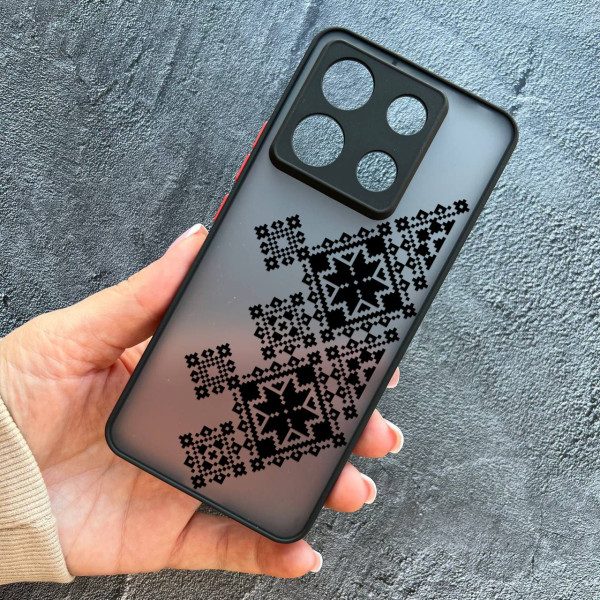 Чехол для Xiaomi Redmi Note 13 Pro 5G / Xiaomi Poco X6 5G вышиванка черная украинская