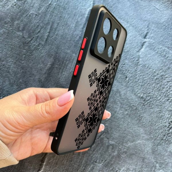 Чехол для Xiaomi Redmi Note 13 Pro 5G / Xiaomi Poco X6 5G вышиванка черная украинская