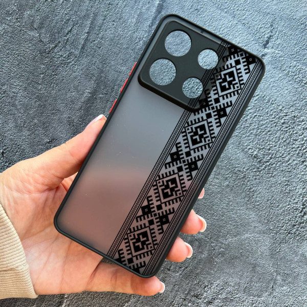 Чехол для Xiaomi Redmi Note 13 Pro 5G / Xiaomi Poco X6 5G вышиванка черная оригинальная