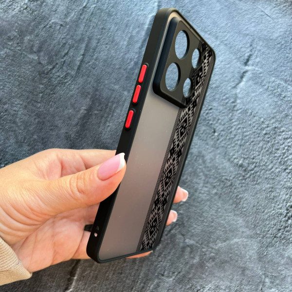 Чехол для Xiaomi Redmi Note 13 Pro 5G / Xiaomi Poco X6 5G вышиванка черная оригинальная