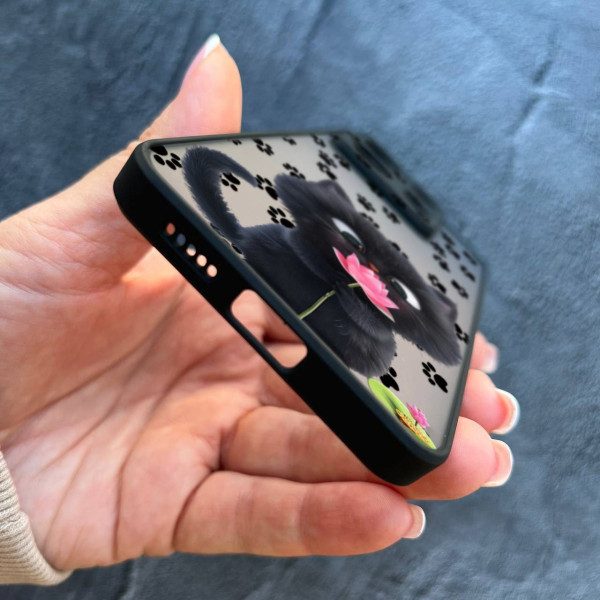 Чехол для Xiaomi Redmi Note 13 Pro 5G / Xiaomi Poco X6 5G котик с цветком