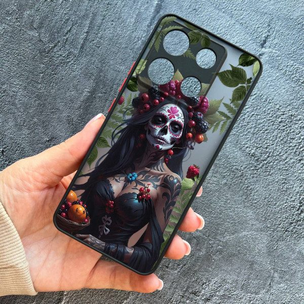 Чехол для Xiaomi Redmi Note 13 Pro 5G / Xiaomi Poco X6 5G Санта-Муэрте с листьями