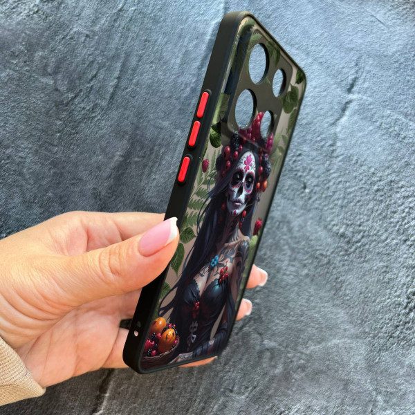 Чехол для Xiaomi Redmi Note 13 Pro 5G / Xiaomi Poco X6 5G Санта-Муэрте с листьями