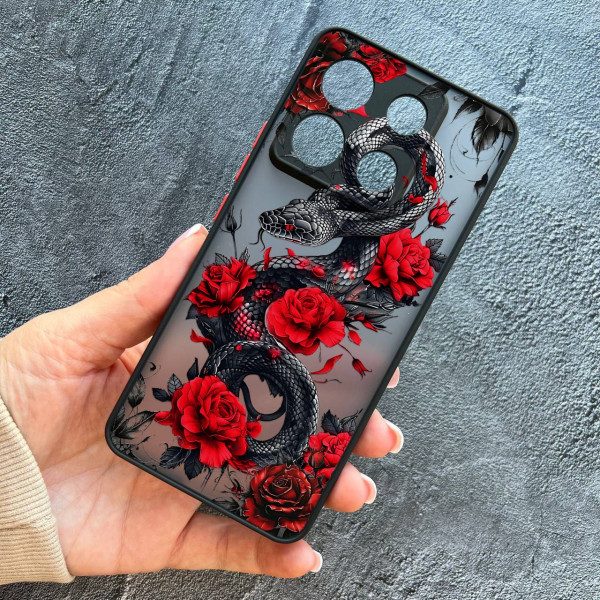 Чехол для Xiaomi Redmi Note 13 Pro 5G / Xiaomi Poco X6 5G змея в цветах