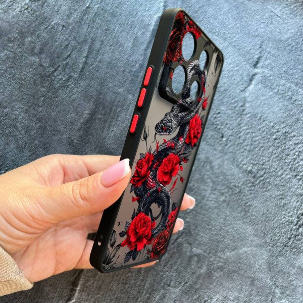 Чехол для Xiaomi Redmi Note 13 Pro 5G / Xiaomi Poco X6 5G змея в цветах